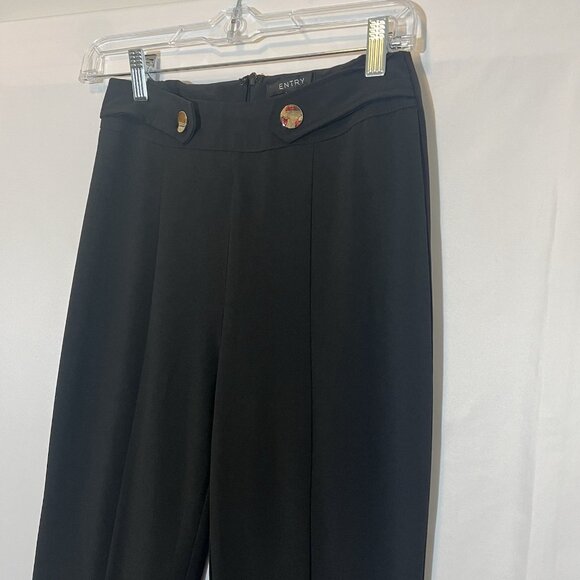 Entry Women’s Dress Pants Small Black Flare Zipper Stretch - Picture 4 of 10
